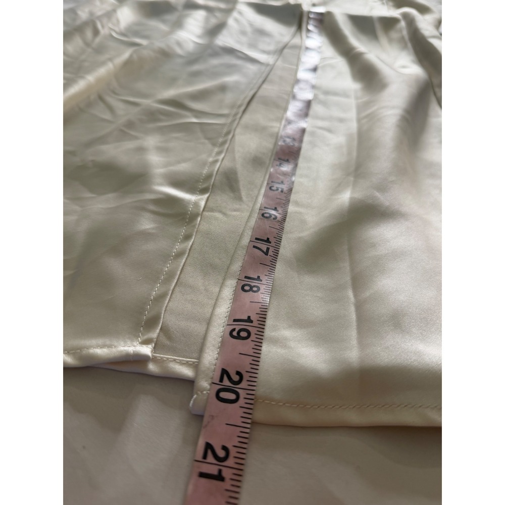High Beauty Cream Satin Strapless Maxi Dress Slit A1209SET Small - Picture 7 of 8
